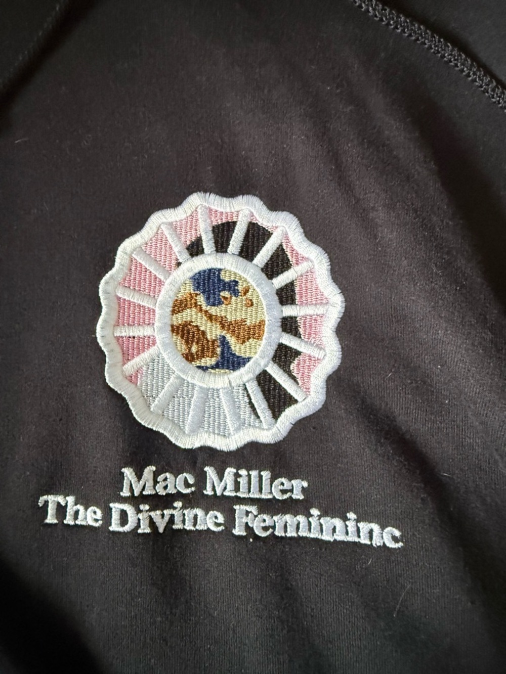 Mac Miller 'The Divine Feminine' Embroidered Black Sweatshirt